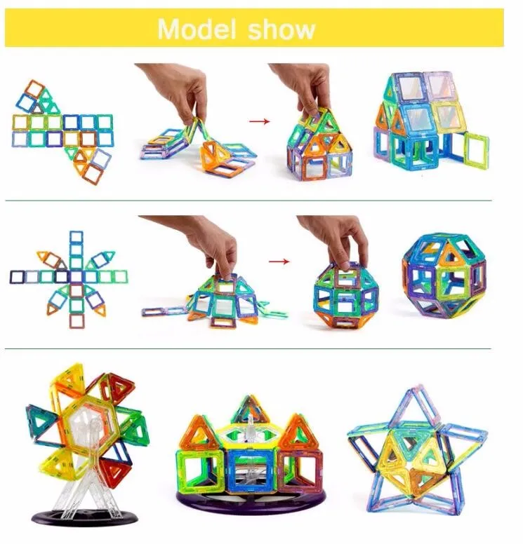 84 шт.-158 шт. модели игрушек, Магнитный конструктор, развивающие строительные блоки, пластиковые сборные Обучающие кубики, игрушки