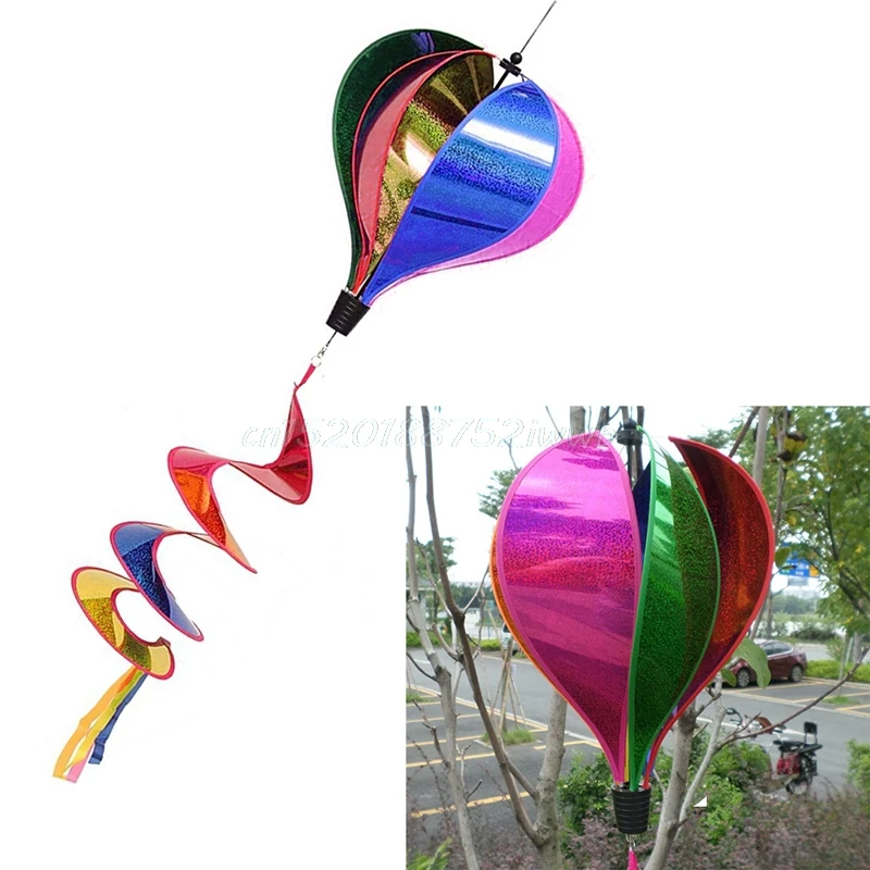 

Colorful Rainbow/Grid Hot Air Balloon Stripe Windsock Wind Spinner Garden Yard Outdoor Decor #T026#
