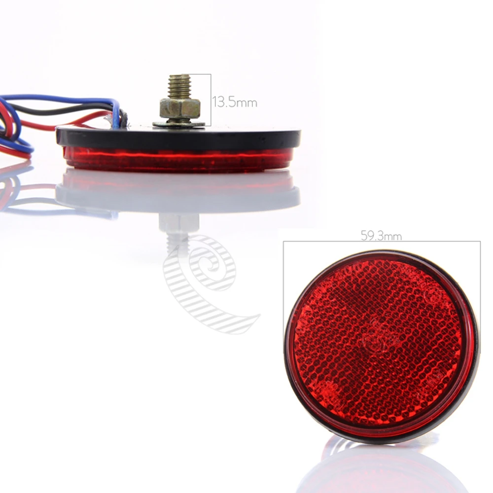 White Red Yellow Round Rear Tail Brake