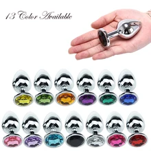 Metal Anal Plug Small With Crystal Jewelry Sex Machine Smooth Steel Butt Plug Sex Toys For Men And Women Gay Anal Tail Sex Shop small medium large silicone butt plug with crystal jewelry smooth touch anal plug no vibration anal sex toys for woman men gay