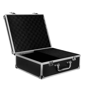 

L Size 1Pcs Black Tattoo Machine Case Box Aluminum Alloy Leather Kit Carrying Storage With Lock tattoo accessories Equipment