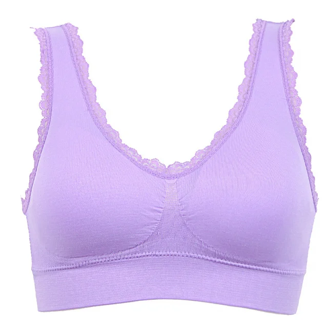 VEQKING Women Lace Sports Bras,M 3XL Plus Size Breathable Push Up
