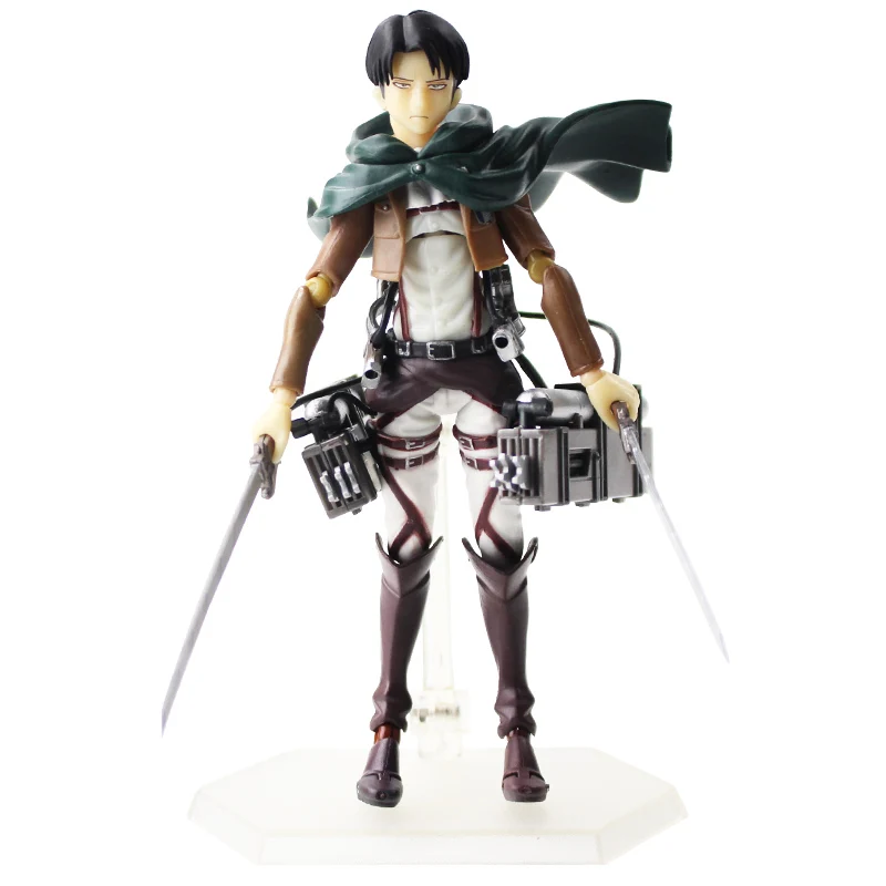 Атака на фигурка Титан игрушка Figma 203 Mikasa Figma 207 Eren Yeager 213 Levi Ackerman с оружием аниме модель куклы для детей - Цвет: 213 in Bag