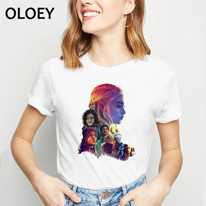 

Khaleesi Dracarys Women t shirt Game of Thrones tshirt Mother of Dragons Aesthetic Clothes Daenerys Vintage Harajuku Camiseta
