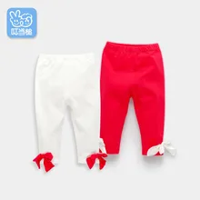 Dinstry Новинка весны с бантом, штаны для маленьких девочек, брюки, детские леггинсы, брюки для младенцев От 0 до 2 лет Детские