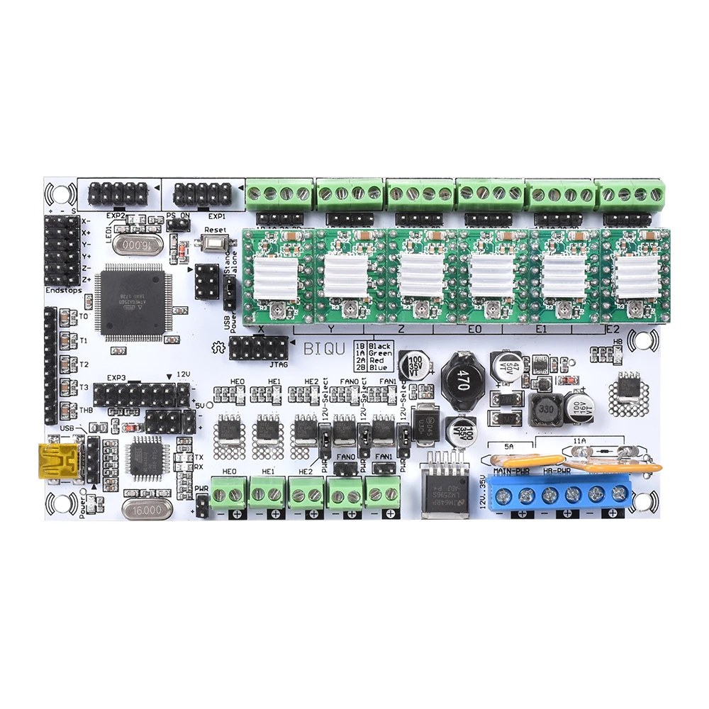 3d принтер Румба материнская плата MPU/Румба плата управления с A4988 DRV8825 TMC2208 V1.0 TMC2130 драйвер двигателя для 3D-принтера запчасти