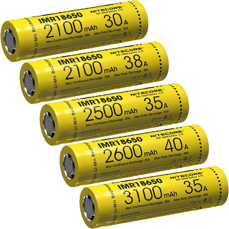 Новый NITECORE IMR18650 3 7 V литий ионная аккумуляторная батарея 2100/2500/2600/3100mAh 30A/35A/38A/40A