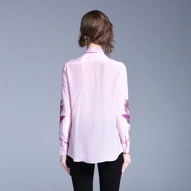 Vestidos Spring Women Blouse 2018 Runway Fashion Print Flowers Bow Plplin Long Sleeve Work Wear Lapel Collar Shirts