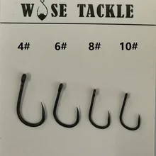 20 шт. Wise снасти Barbless Матовый Черный Тефлон с покрытием карпа крючки, широкий Gape Boilie стиль для рыбалка на Карпов- рыболовные крючки