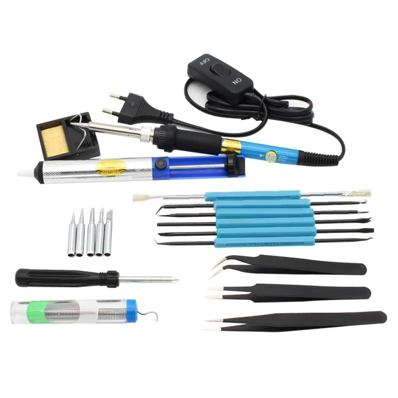

20pcs/Set Accessories 20IN1 60W Adjustable Electric Temperature Gun Welding Soldering Iron Tool Kit Set