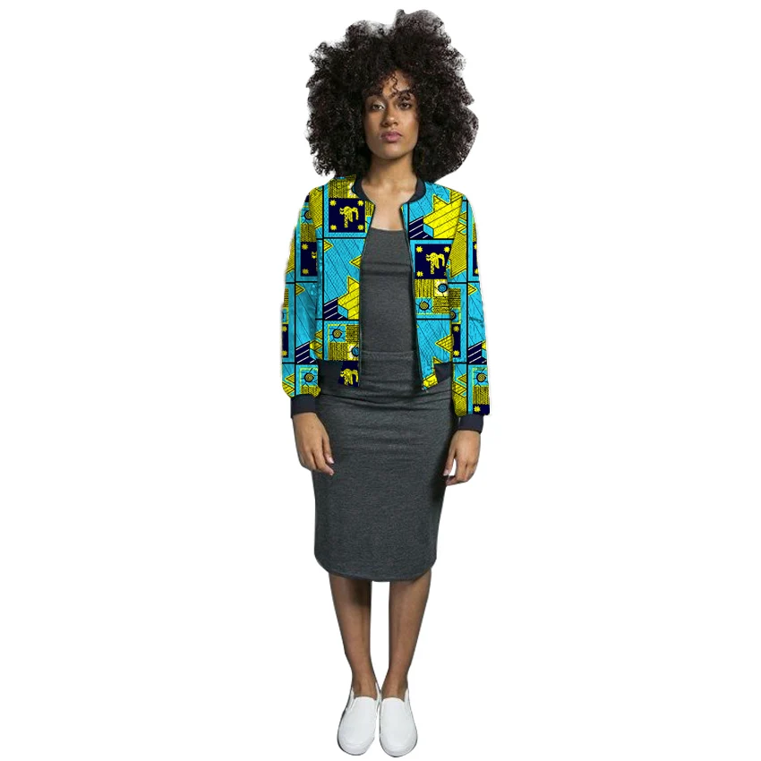 Модная африканская куртка-бомбер с принтом Дашики, Женская Короткая Толстовка с карманами на молнии, повседневный обрезанный свитер, одежда
