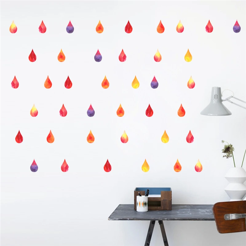 colorful raindrop wall stickers for kids rooms baby bedroom home decor
