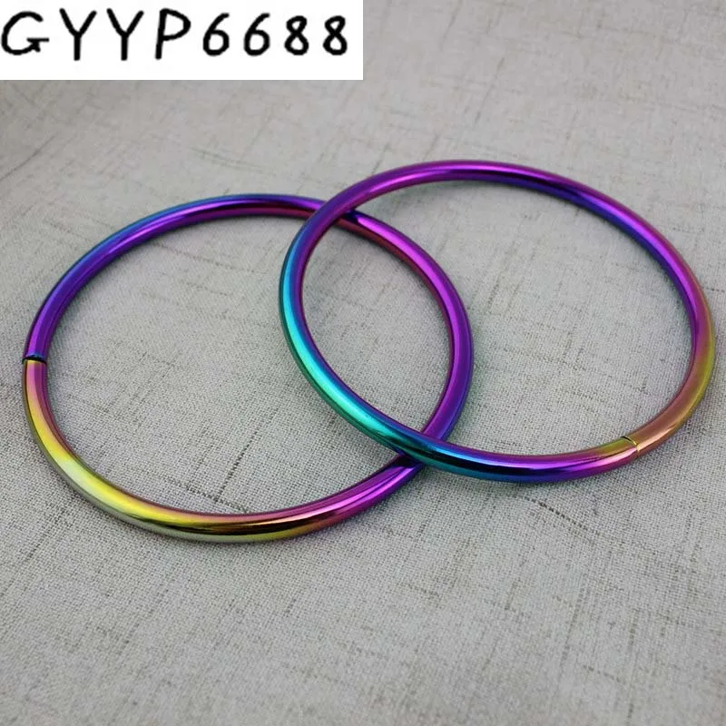 2 шт. радужные DIY аксессуары сумка с круглым кольцом металлическая сумочка для ленты Dee лямки пряжки для ремня сумка не сварная