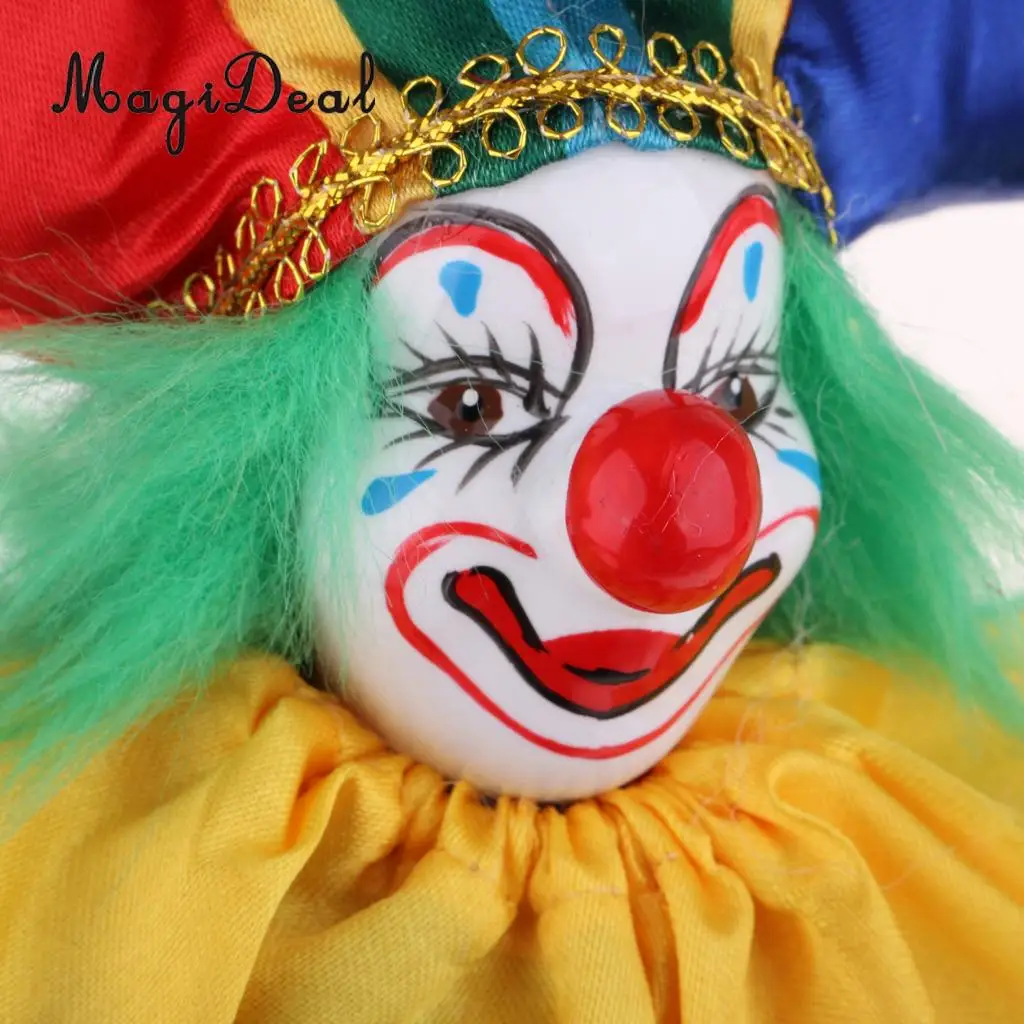 Hand Painted Porcelain Doll Colorful Funny Clown Dolls Home Display Decoration Valentines Gifts Festival Gifts Multicolor Crafts