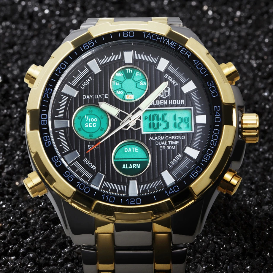

Relogio Masculino Analog Digital Watches Men Luxury Brand Led Full Steel Clock Men Military Wristwatch Quartz Sports Watch Sale