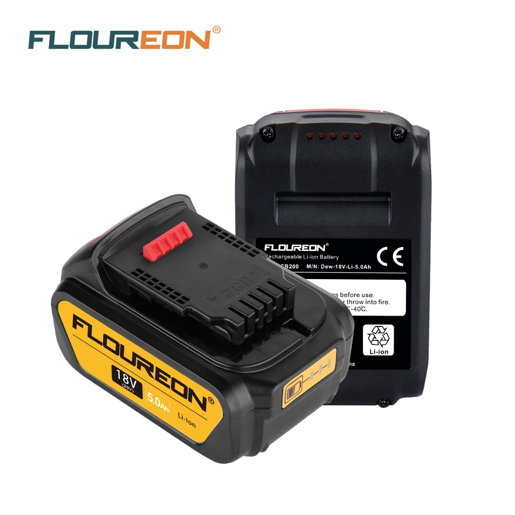 Floureon 18 V 5.0Ah Батарея совместим с DEWALT 18 V DCB200, DCB181, DCB182, DCB184 DCD780 DCD785 DCD795 DCF885 DCS380 DCS391 пила