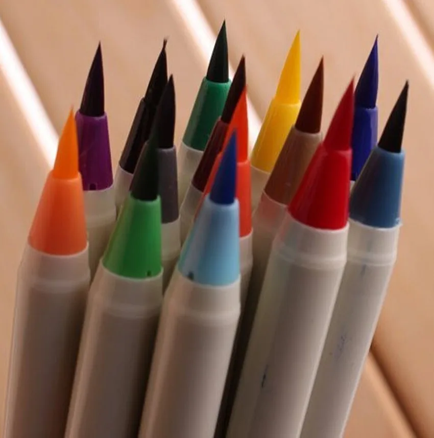 14 цветов набор воды Цвет Мягкая ручка-кисть для каллиграфии цвет мягкая кисть ручки художественная поставка