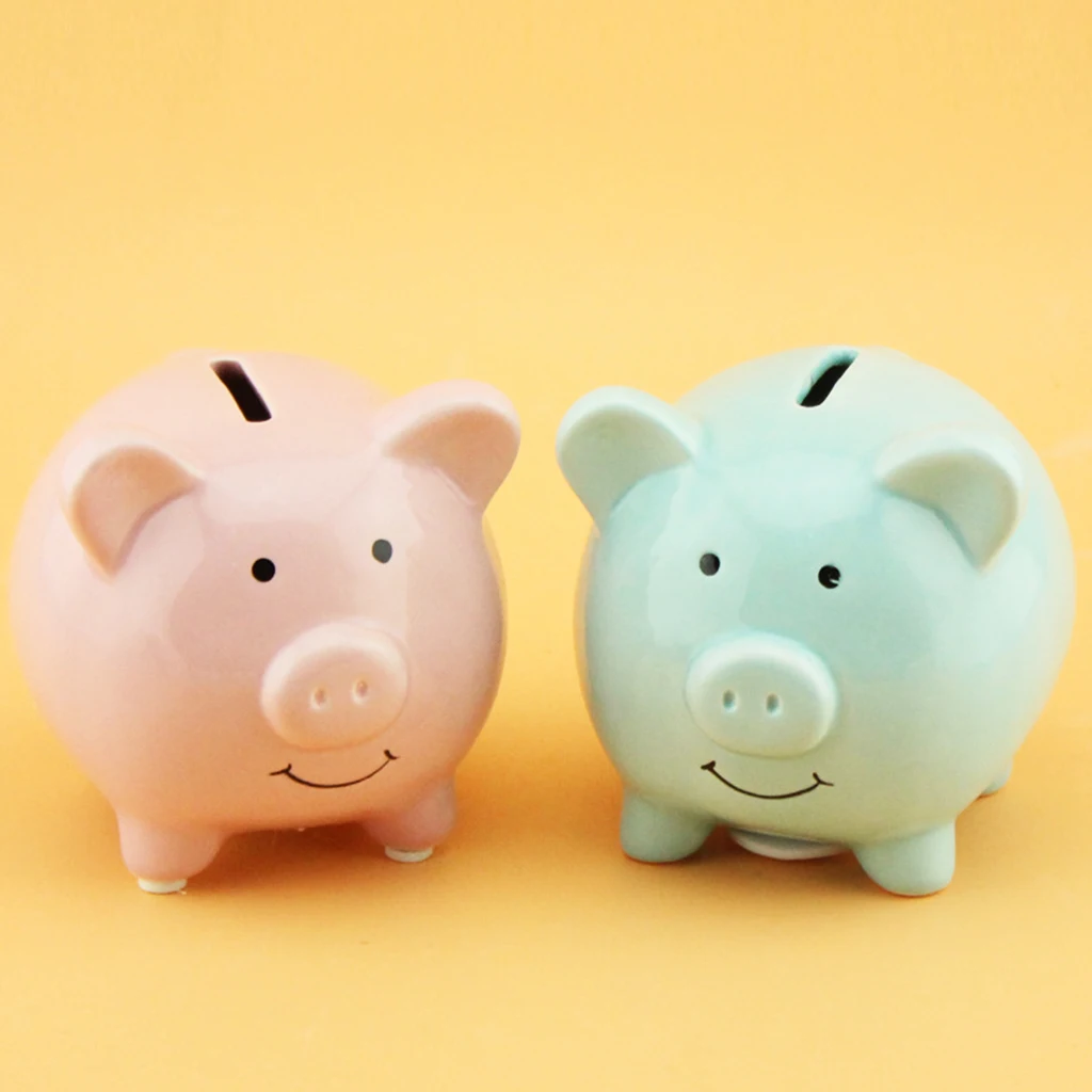 Cute Ceramic Piggy Bank Saving Cash Coin Money Box Children Toy Kids Gifts