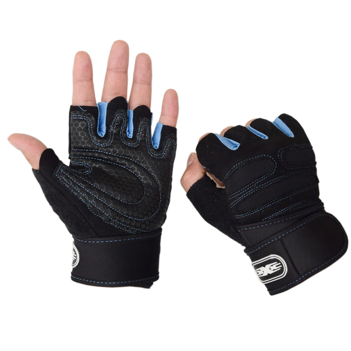 Половина Finger Фитнес перчатки Вес лифтинг перчатки защита запястья Тренажерный зал спортивные унисекс Для мужчин Для женщин дышащий Гантели Перчатки
