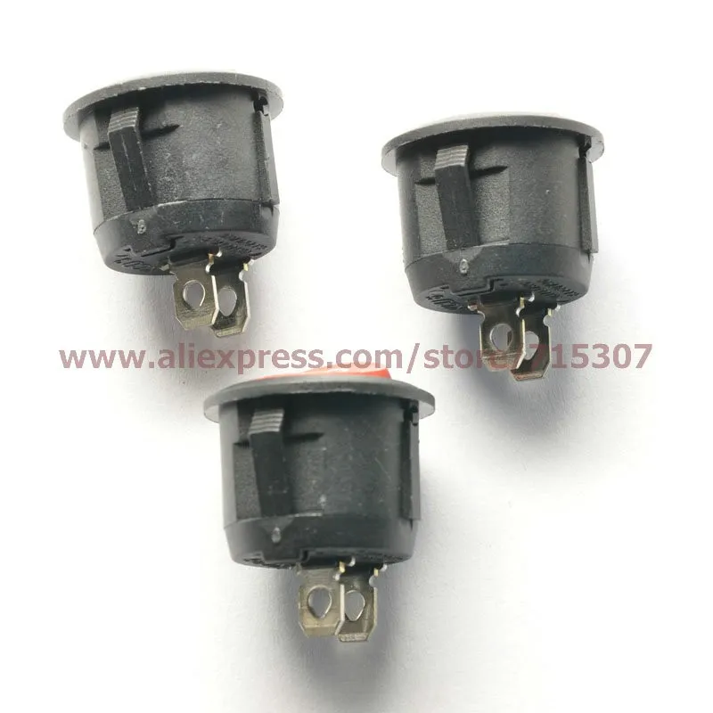 KCD1-105 round on-off 2pins red 10A 125V 6A 250V(2)