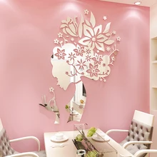 32pcs//set 3D Mirror Wall Stickers Acrylic Mural BIG Sticker Home Decorati UK