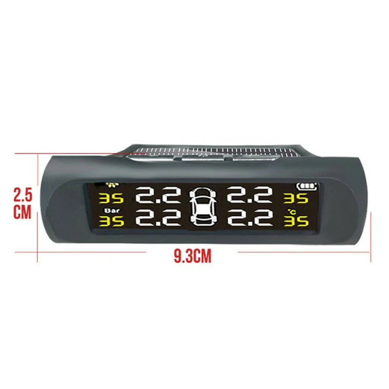 

TPMS Wireless Solar Tire Pressure LCD Monitoring System with 4 External Sensor YAN88