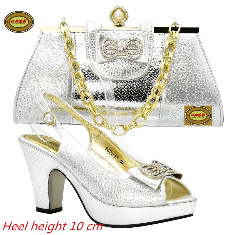 

DS11 Latest Design African Woman High Heels Shoes Matchign Bag Wholesale Pumps And Bag Set Online