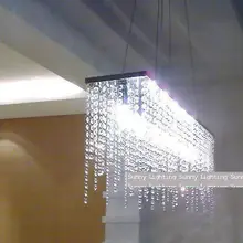 Entrega gratuita 100% Cuadrado de la lámpara de cristal colgante de cristal de iluminación cafetería bar comedor cocina llevó Luces colgantes de cristal