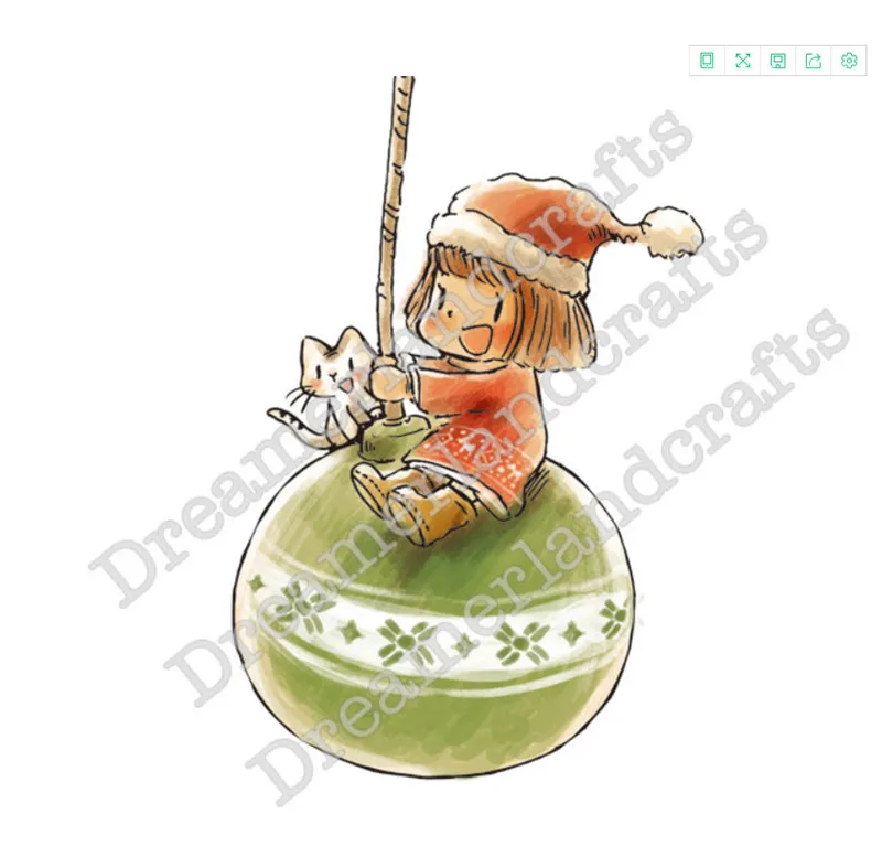 

10x6 Girl sitting on green balloon Transparent Clear Stamps Silicone Seals for DIY scrapbooking photo album Card Making