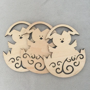 

Free shipping 50 pcs Easter Egg Ornaments wood crafts ester hot decoration