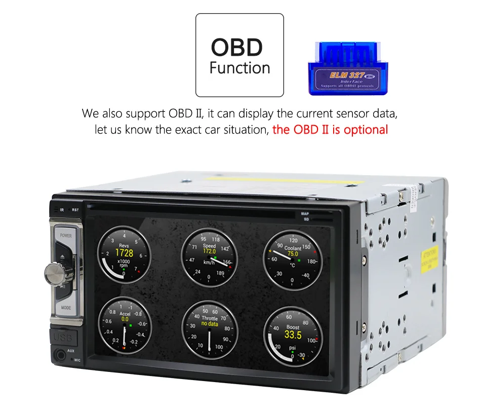 Cheap Eunavi Universal 2 Din Android 8.1 Car DVD Player Radio Stereo System 2din GPS Navigation WiFi Bluetooth Touch Screen 1024*600 11