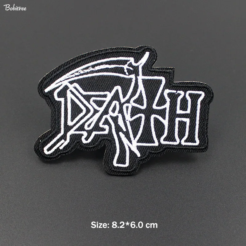 

Cool White Letters Punk Rock Music Patches for Cloth Iron On Embroidered Badges Appliques for Jackets Jeans Stickers