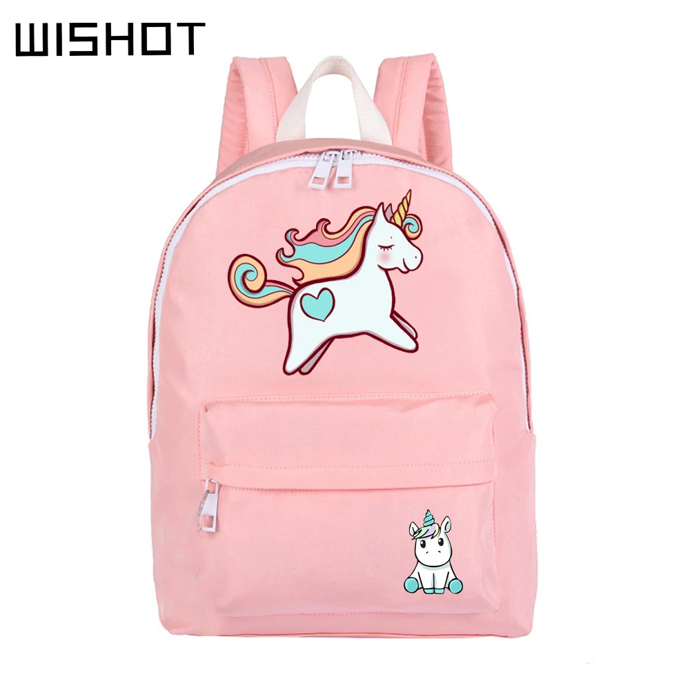 

WISHOT Cute unicorn Dab cartoon lovely bag backpack Girls women SchoolBag travel Shoulder Bag student PINK bag