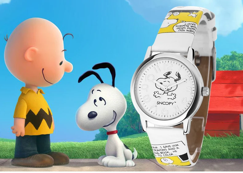 Snoopy часы классические комические часы ремешок Женские кварцевые наручные часы мужские Часы повседневные часы для влюбленных Snoopy ваших лучших друзей