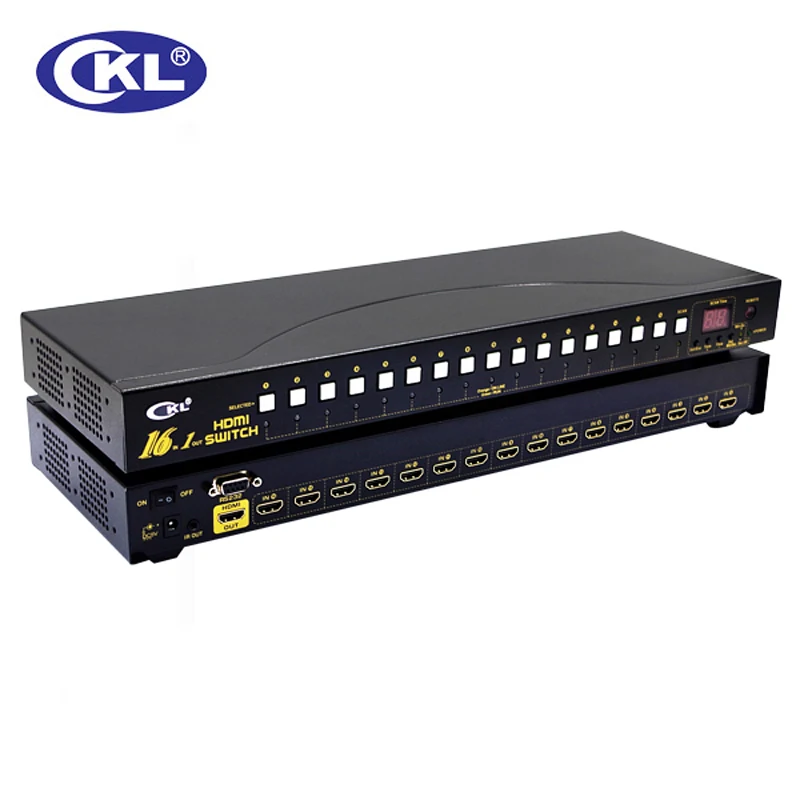 CKL 16 Port Auto HDMI Switch 16 in 1 out with IR Remote