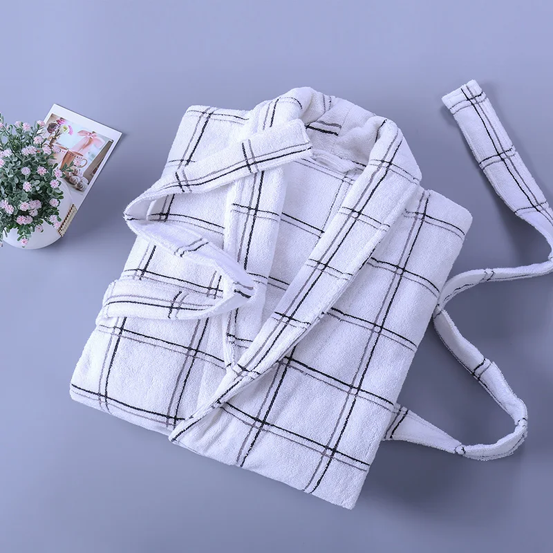Cotton Bathrobe Men Male Winter Warm Thick Long Sleeve Plus Size XXL Towel Bath Robe Home Men Kimono Bathrobe Dressing Gown