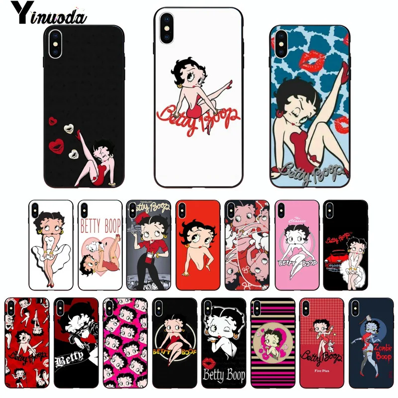 Yinuoda горячая Распродажа betty boop новое поступление черный чехол для мобильного
