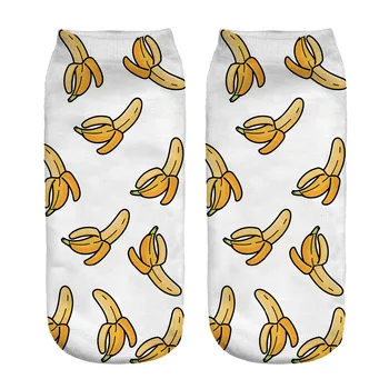 

banana digital printed yellow cotton socks