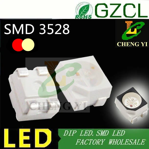 Красный и теплый белый двухцветный smd led 3528 свет Диод 1210 поверхностного монтажа