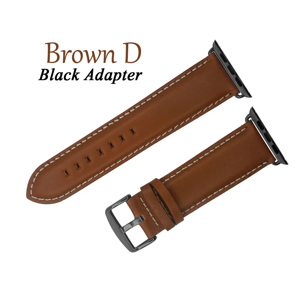 BrownD B YQI для Apple Watch ремешок 38 мм из итальянской натуральной кожи iwatch ремешки 42 мм черный коричневый ремешок для часов мужские часы Ремешки для наручных часов - Цвет ремешка: BrownD B