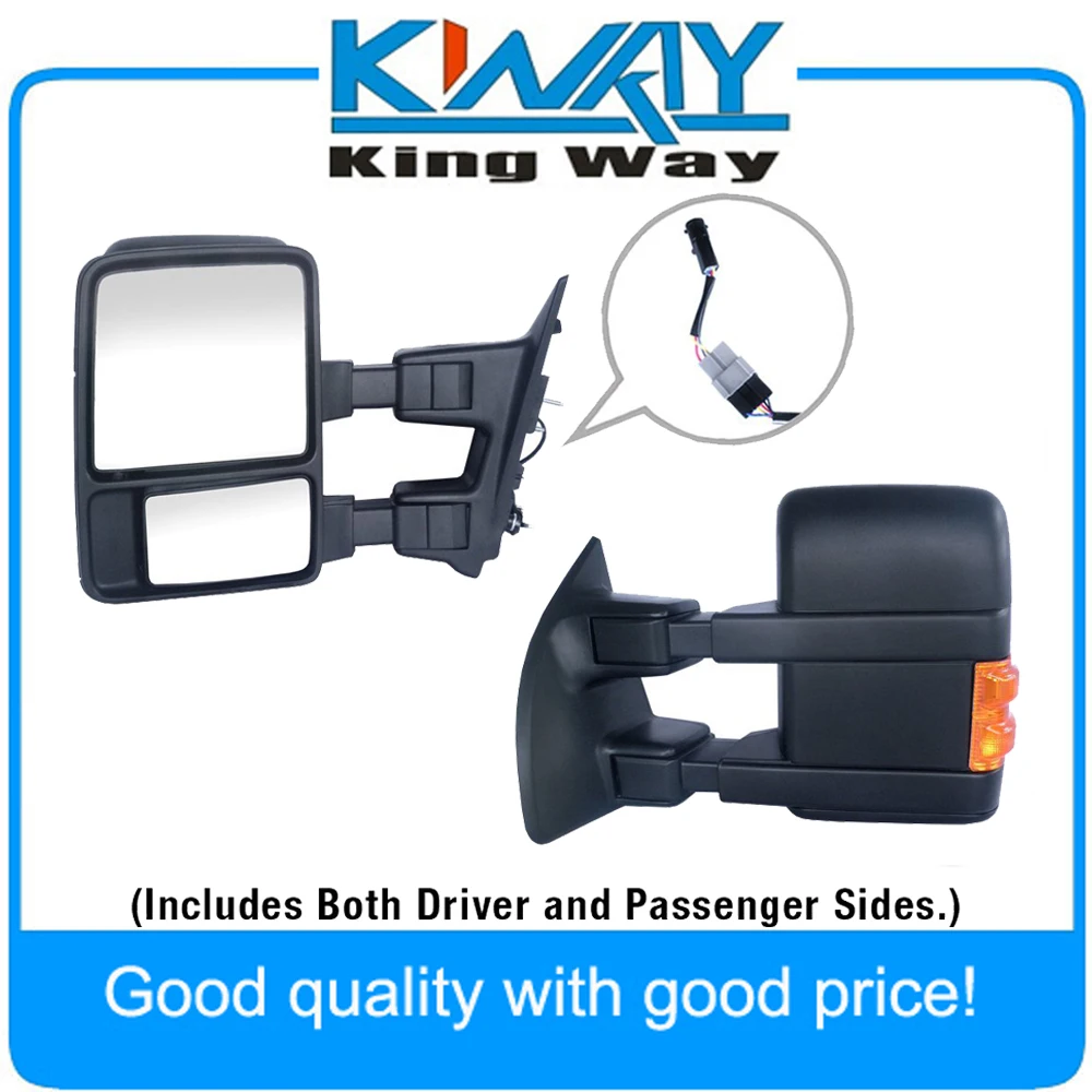 

Towing Upgrade Mirrors Power Heated Turn Signal Fit for 1999-2007 Ford F250-F550 Super Duty