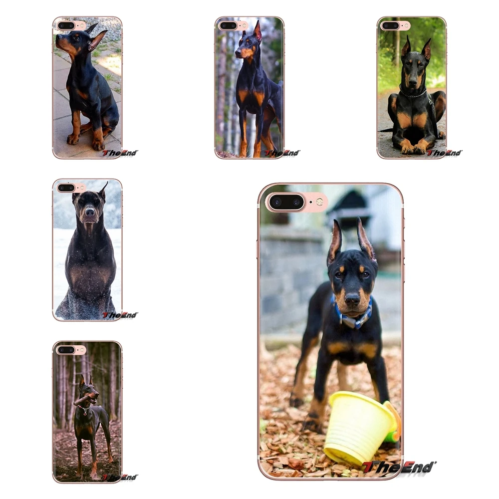 Transparent Soft Cases Covers For Huawei Mate Honor 4C 5C 5X 6X 7 7A 7C 8 9 10 8C 8X 20 Lite Pro Pinscher Doberman Dog Tongue |