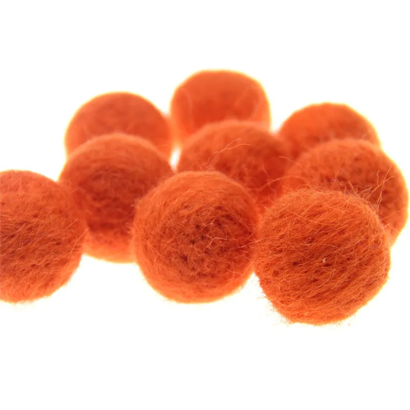 50 шт. 20 мм иглы шерсть Фетр шары пены заполнены Бусины шерсть Пипидастр DIY Бусины Интимные аксессуары - Цвет: Orange
