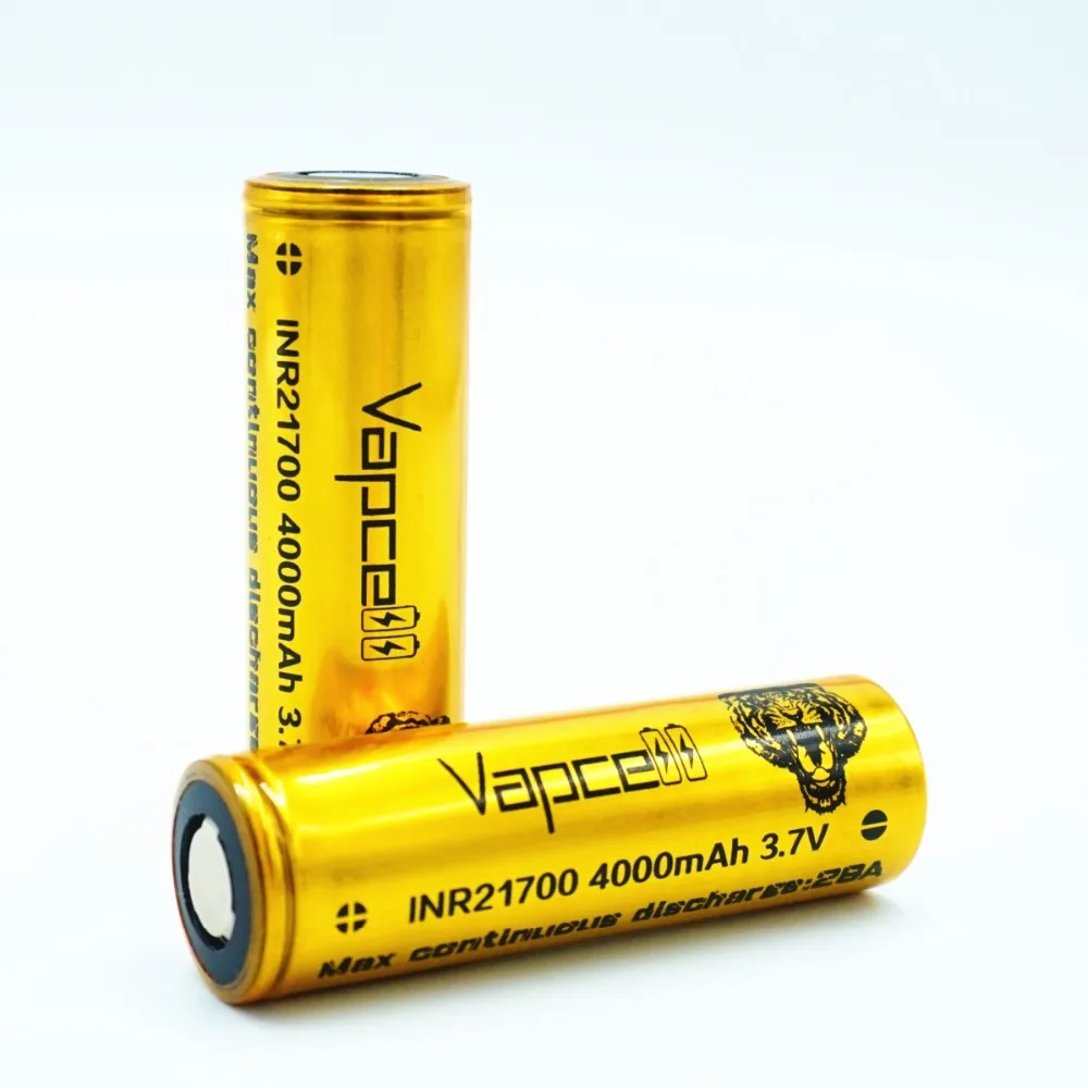Vapcell 4 шт. INR 21700 4000 мАч 28A литий ионный перезаряжаемый аккумулятор с Nitecore новинка