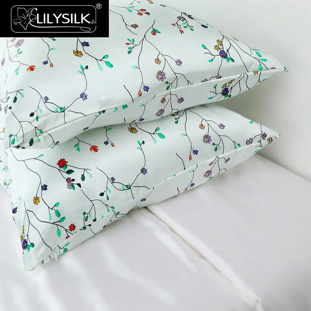 NEW LILYSILK 19 Momme Terse Silk Pillowcase for Hair and Skin With Piping Zipper