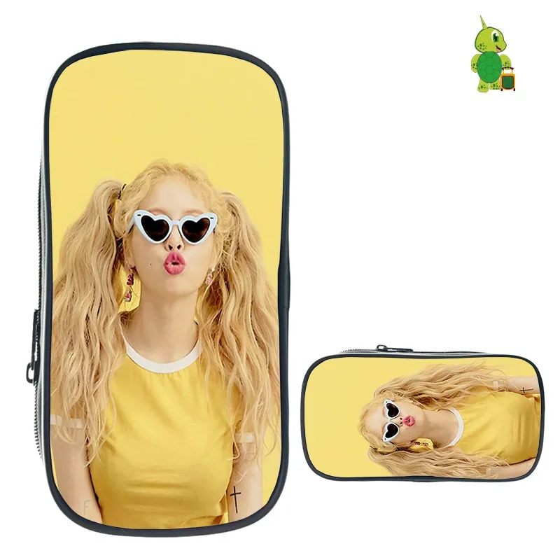 

2019 Kpop Kim Hyuna Pencil Case for Boys Girls Stationery Storage Bags Hip Hop Cosmetic Bag Kids School Supplies Makeup Bag