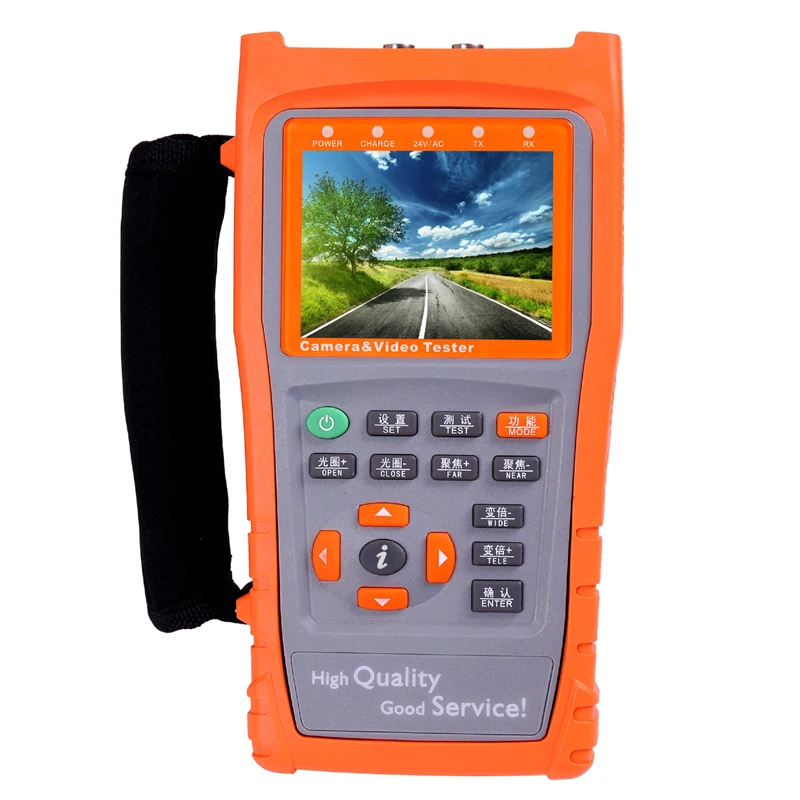 

UTP Cable Testing AHD Camera Test CCTV Tester TVI CVBS Analog Camera Tester PTZ Control Security Monitor With 3.5" LCD Flashligh