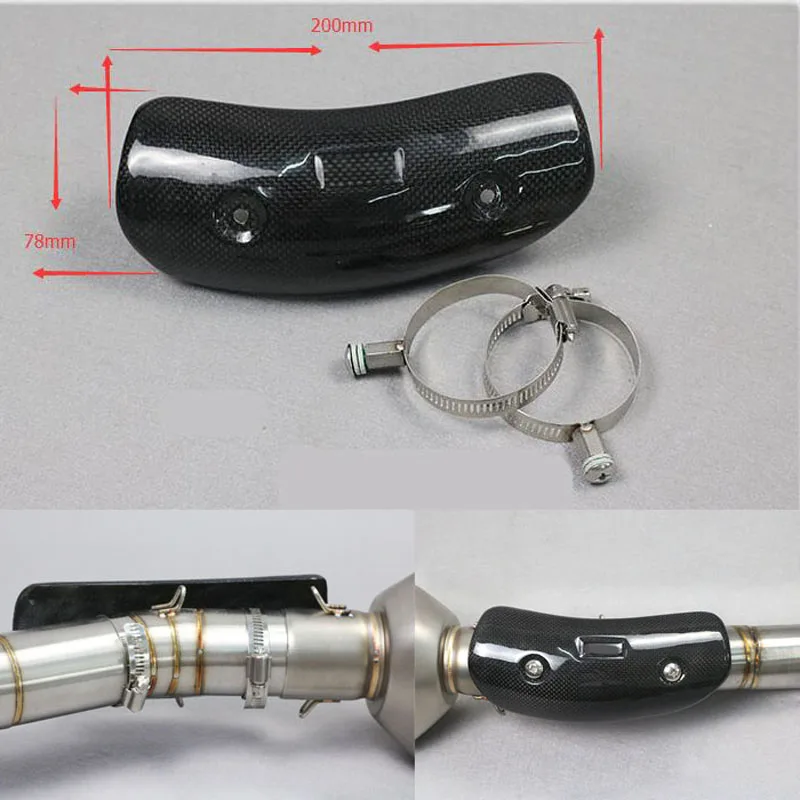 font b Motorcycle b font font b Exhaust b font Carbon Fiber Heat Shield Cover