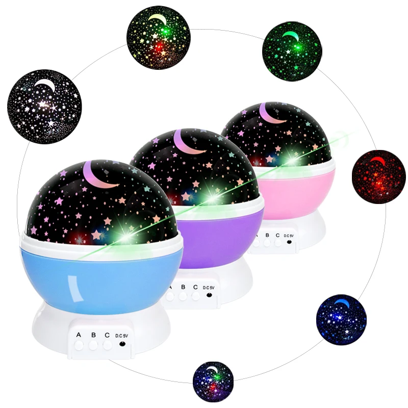 

Novelty Luminous Toys Romantic Starry Sky LED Night Light Projector Battery USB Night Light Creative Birthday Toys For Children