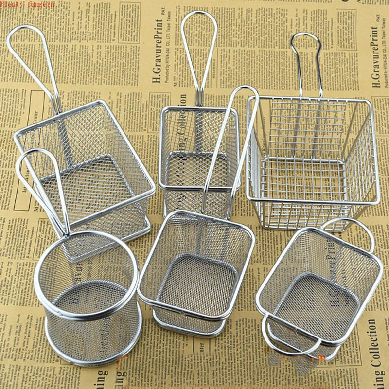 

22 sizes Fryer Basket Screen French Fries Frame Square Filter Net Encrypt Colander Strainer Shaped Frying Stainless Steel Meshed